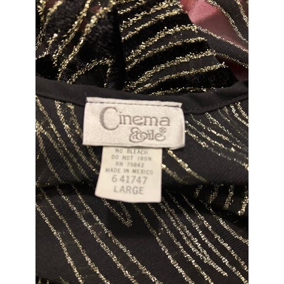 Y2K,  velvet and sheer zebra glitter, sparkle spaghetti strap shirt, size large - Picture 7 of 7